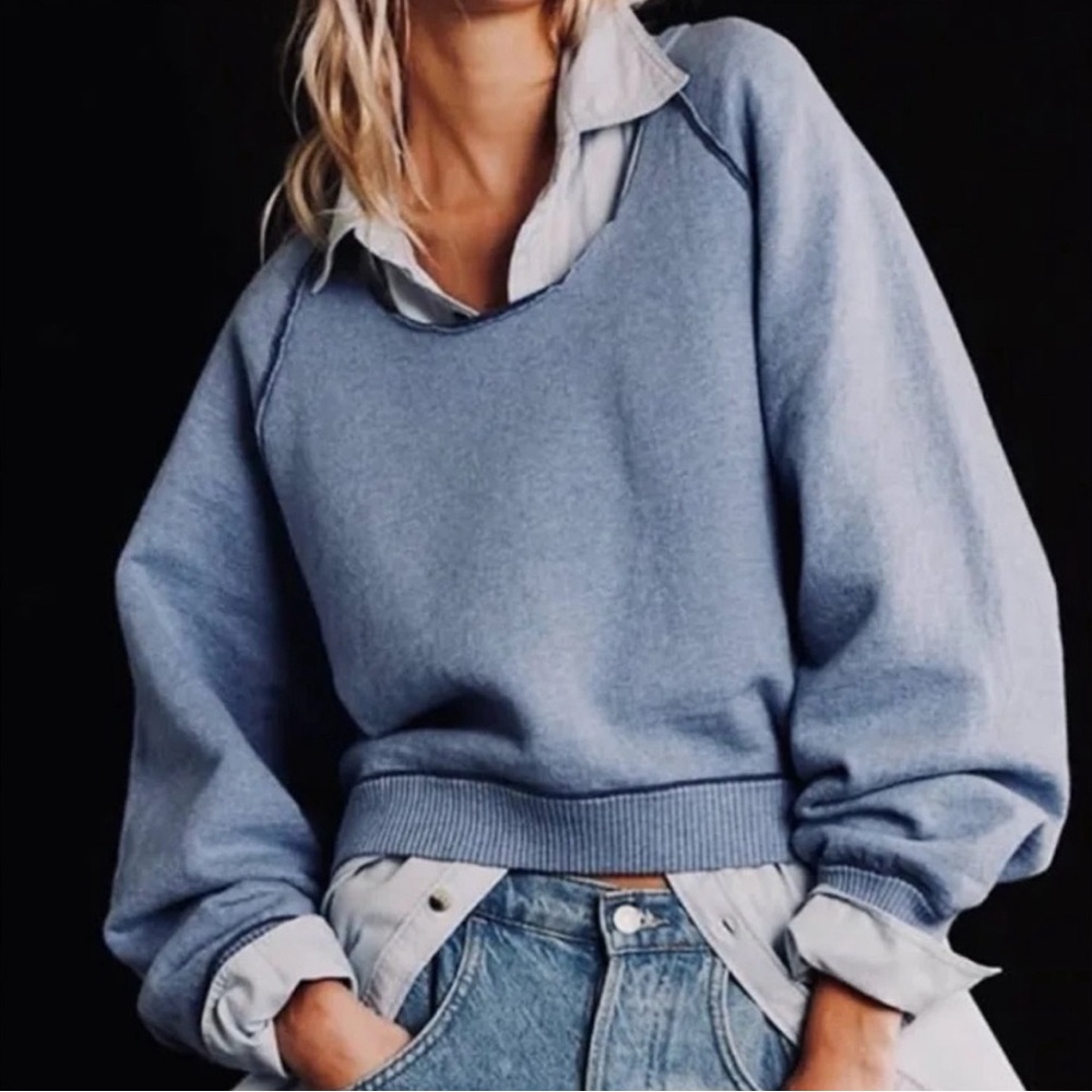 | Free People We The Free Midnight Pullover in ski blue Size: S NWOT